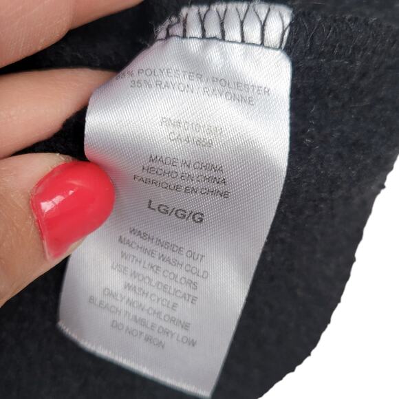 Disney Mickey And Minnie Black Crop Raw Hem Crewneck Sweatshirt L - Picture 7 of 7